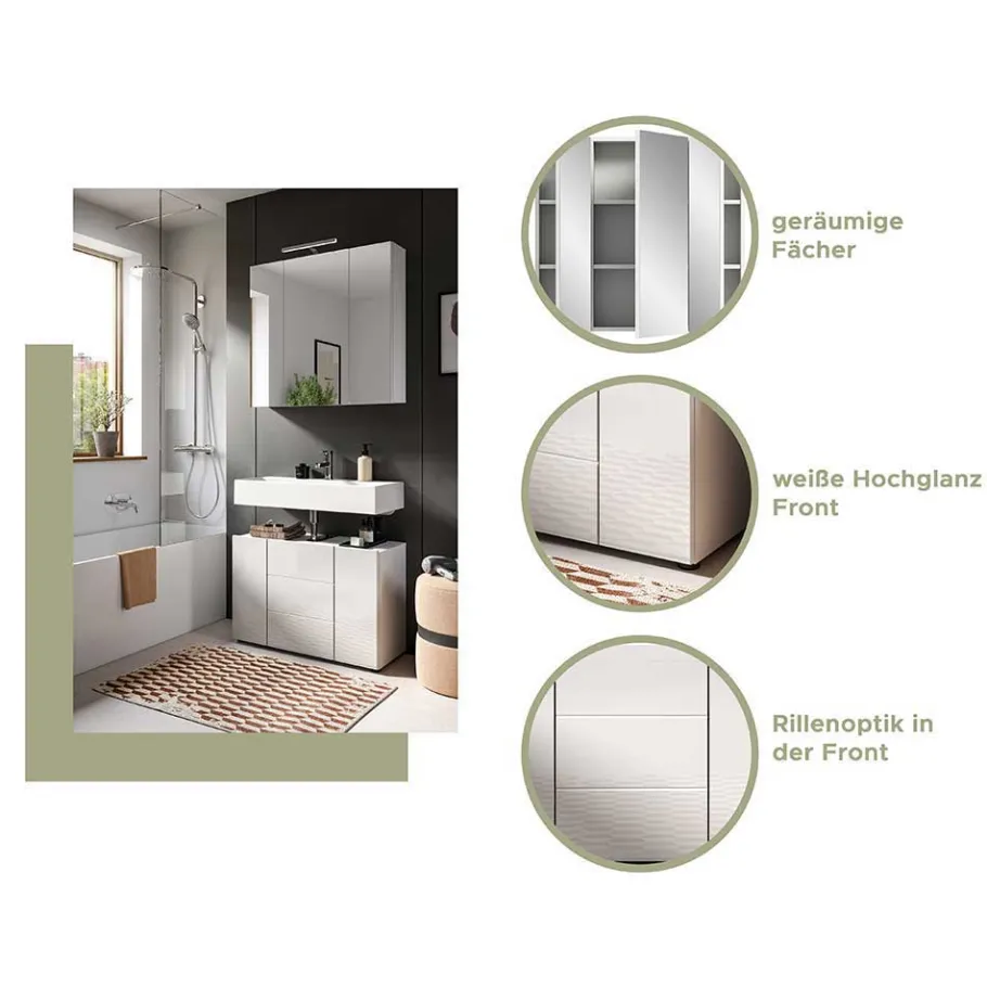 Clearance Wohnen Waschplatz & Spiegelschrank Set - Vitablos (zweiteilig)