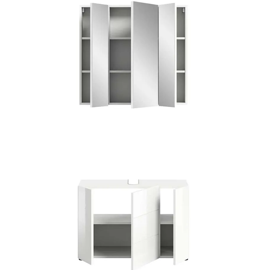 Clearance Wohnen Waschplatz & Spiegelschrank Set - Vitablos (zweiteilig)