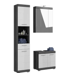 Hot Wohnen Waschplatz Einrichtung & Hochschrank - Nancys (dreiteilig)