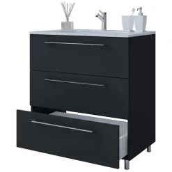 Clearance Wohnen Waschplatz mit Spiegel & Schränken - Gloriella (vierteilig)