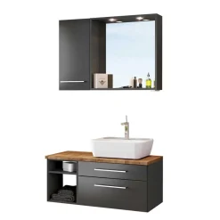 Clearance Wohnen Waschtisch 90 cm & Spiegel - Estregos (dreiteilig)