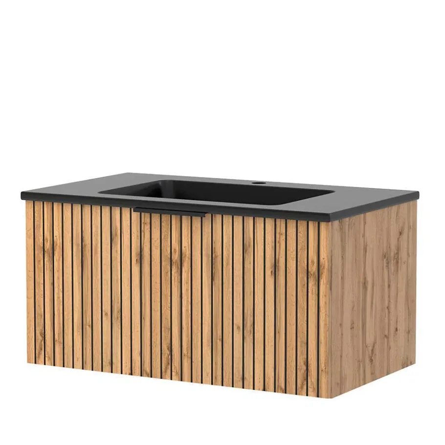 Clearance Wohnen Waschtisch & LED Spiegel & Oberschrank - Crystoga (dreiteilig)