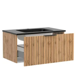 Clearance Wohnen Waschtisch & LED Spiegel & Oberschrank - Crystoga (dreiteilig)