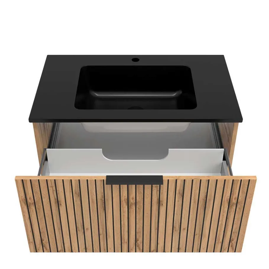 Clearance Wohnen Waschtisch & LED Spiegel & Oberschrank - Crystoga (dreiteilig)
