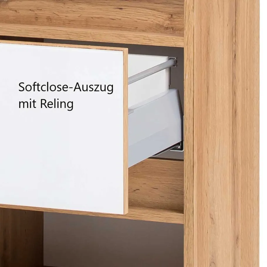 Discount Wohnen Waschtisch Möbel & Hochschrank Set - Vrendina (dreiteilig)