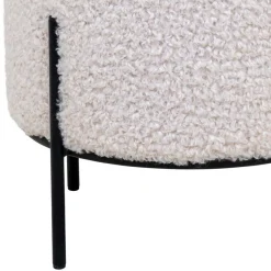 Sale Wohnen Webplüsch Hocker in Weiß - Janluca