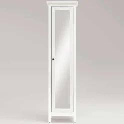 Best Wohnen Weiß lasierter Hochschrank fürs Bad mit Spiegel - Lousias