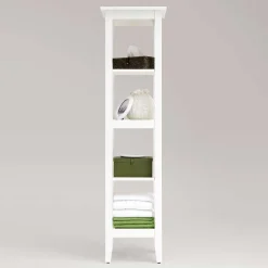 Sale Wohnen Weiß lasiertes Badezimmer Regal aus Kiefer massiv - Lousias