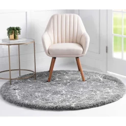 Discount Wohnen Weicher Hochflor Teppich in Grau und Creme - Vuturava