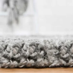 Discount Wohnen Weicher Hochflor Teppich in Grau und Creme - Vuturava
