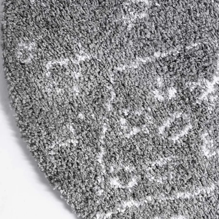 Discount Wohnen Weicher Hochflor Teppich in Grau und Creme - Vuturava