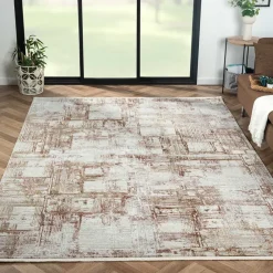 Outlet Wohnen Weicher Kurzflor Teppich mit Vintage Optik - Stick