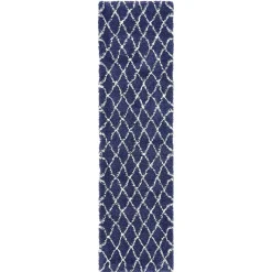 Sale Wohnen Weicher Läufer Teppich mit Hochflor in Blau - Tanko