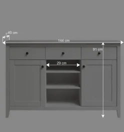Discount Wohnen Weiße Anrichte im Landhausstil - Astinion