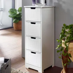Hot Wohnen Weiße Bad Kommode schmal im Landhausstil - Maja