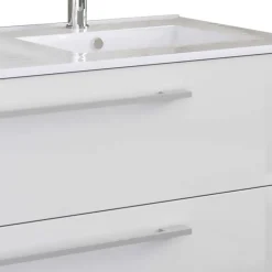 Clearance Wohnen Weiße Badeinrichtung mit Doppel-Waschtisch - Matsu (vierteilig)