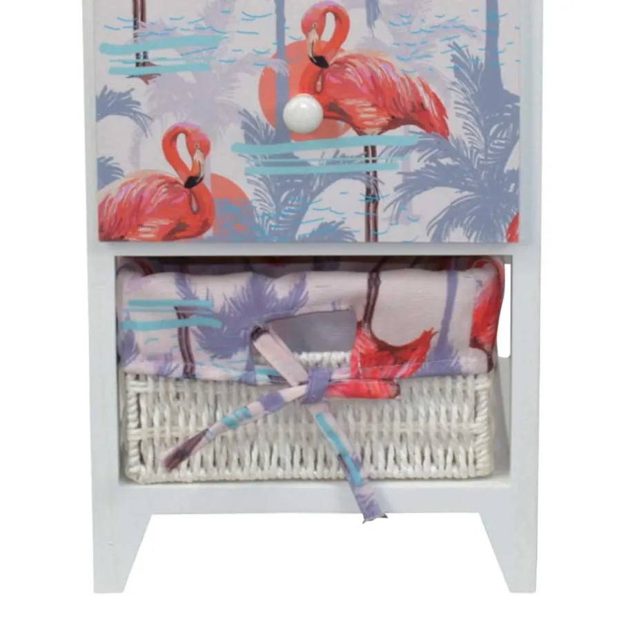 Clearance Wohnen Weiße Hochkommode im Flamingo Style - Vivossa