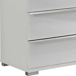 Discount Wohnen Weiße Hochkommode mit Glasfront - Rocca