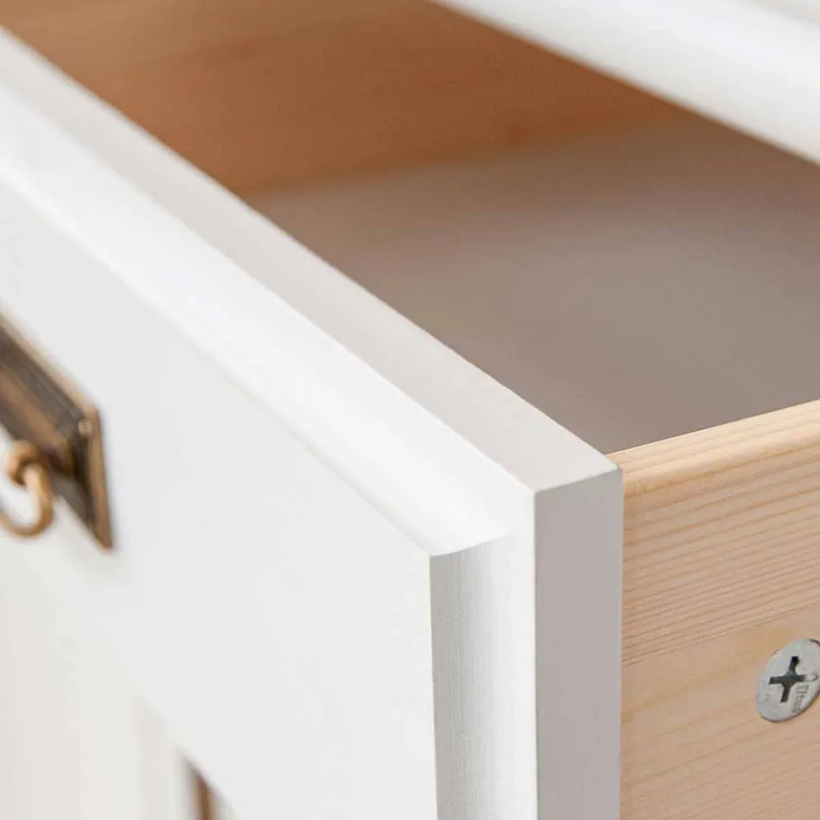 Hot Wohnen Weiße Kombi-Kommode im Landhausstil - Presto