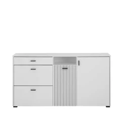 New Wohnen Weiße Kombi-Kommode mit 1,50 m Breite - Dualkos