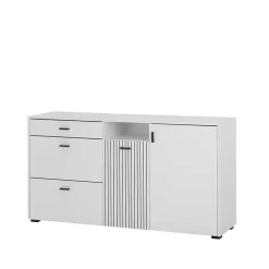 New Wohnen Weiße Kombi-Kommode mit 1,50 m Breite - Dualkos