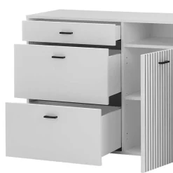 New Wohnen Weiße Kombi-Kommode mit 1,50 m Breite - Dualkos