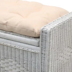 Online Wohnen Weiße Rattan Truhe - auch zum Sitzen - Ravencos