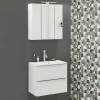 Best Wohnen Weiße Waschkonsole & Spiegelschrank - Livendas (zweiteilig)