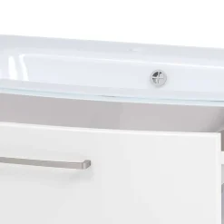 Outlet Wohnen Weiße Waschtischkonsole mit zwei Schubladen - Anjunica