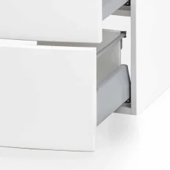 Outlet Wohnen Weiße Waschtischkonsole mit zwei Schubladen - Anjunica