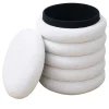 New Wohnen Weißer Boucle Hocker mit Stauraum - Francara