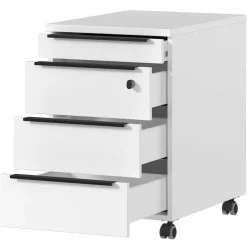 Hot Wohnen Weißer Bürotisch manuell höhenverstellbar - Sparkle