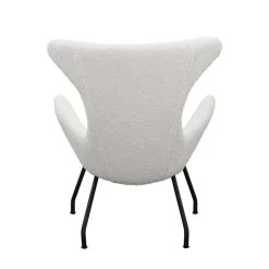 Best Wohnen Weißer Design Ohrensessel mit Plüschbezug - Nicrobar