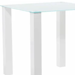 Discount Wohnen Weißer Hochglanz Tisch mit Glasplatte - Richard