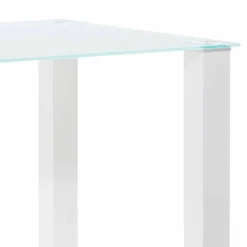 Discount Wohnen Weißer Hochglanz Tisch mit Glasplatte - Richard