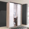 Outlet Wohnen Weißer Kleiderschrank mit Spiegel mittig - Bosays