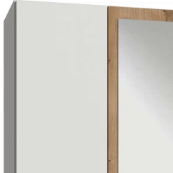 Hot Wohnen Weißer Kleiderschrank mit Plankeneiche 225 cm breit - Leela