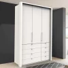 Wohnen Weißer Kombi-Kleiderschrank mit Gleittür - Donpiave