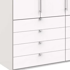 Wohnen Weißer Kombi-Kleiderschrank mit Gleittür - Donpiave