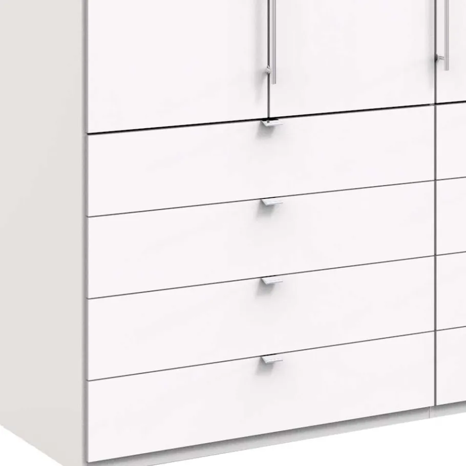 Wohnen Weißer Kombi-Kleiderschrank mit Gleittür - Donpiave
