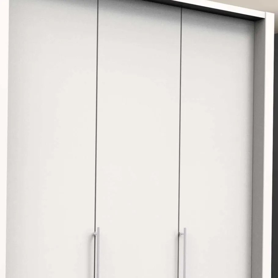 Wohnen Weißer Kombi-Kleiderschrank mit Gleittür - Donpiave