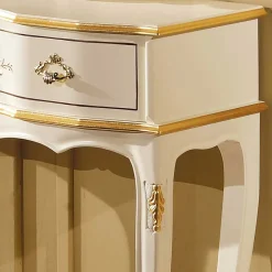 Discount Wohnen Weißer Konsolentisch im Barock Design - Iviada