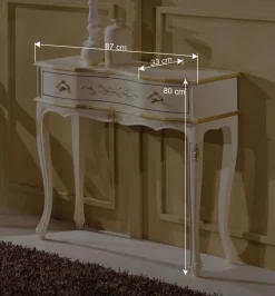 Discount Wohnen Weißer Konsolentisch im Barock Design - Iviada