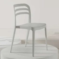 Discount Wohnen Weißer Kunststoffstuhl für Drinnen & Draußen - Mariana (4er Set)