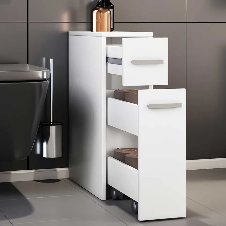 New Wohnen Weißer Nischenschrank mit Schublade und Auszug - Gransov