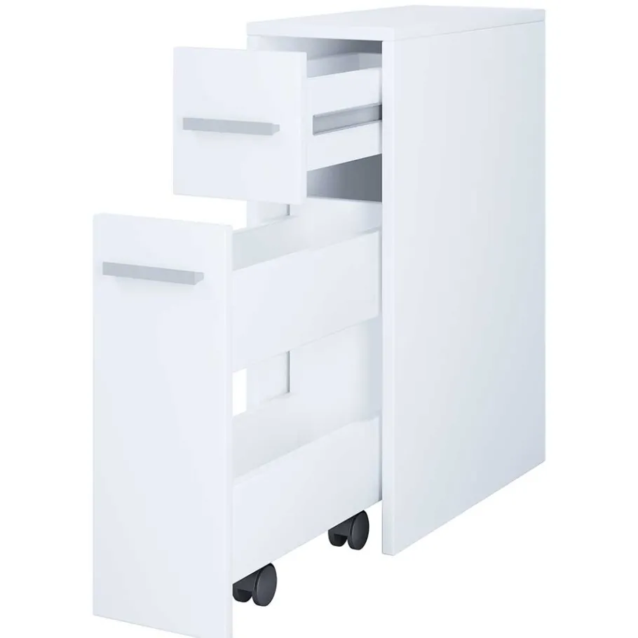 New Wohnen Weißer Nischenschrank mit Schublade und Auszug - Gransov