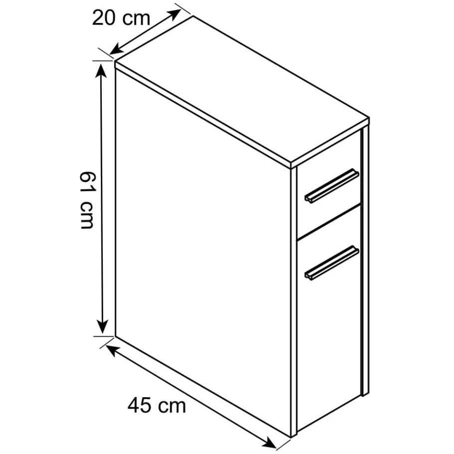 New Wohnen Weißer Nischenschrank mit Schublade und Auszug - Gransov