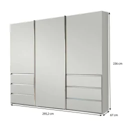 New Wohnen Weißer Schiebetürenschrank 3-türig - Fachet
