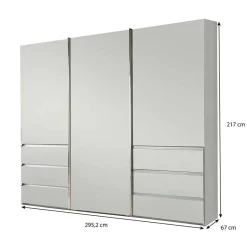 New Wohnen Weißer Schiebetürenschrank 3-türig - Fachet