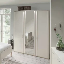 Outlet Wohnen Weißer Schlafzimmerschrank Ronis mit drei Türen